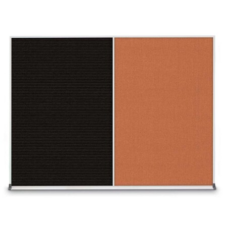 United Visual Products Triple Door Radius Corkboard, 96"X48", W, UV8006-WHITE-APRICOT UV8006-WHITE-APRICOT